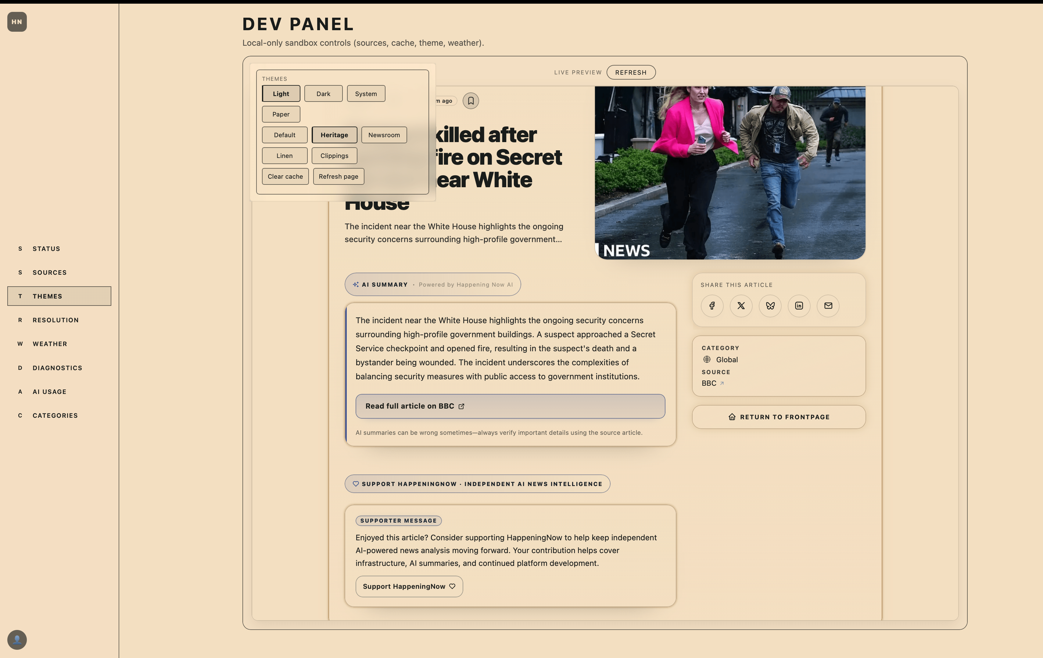 Sandbox Dev Panel - Light Mode Sandbox Dev Panel - Light Mode