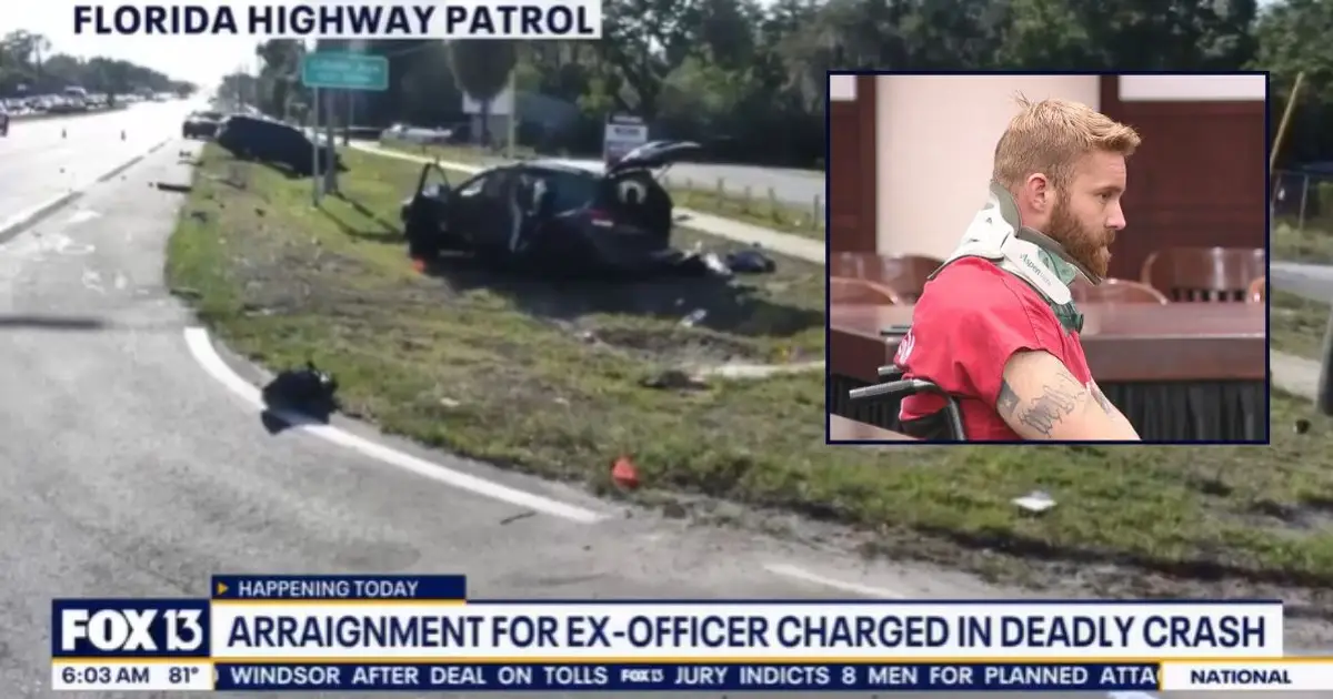 Police officer late for work topped 100 mph in 50 zone before he slammed into a woman delivering for Uber Eats with her children, killing 6-year-old girl: Cops