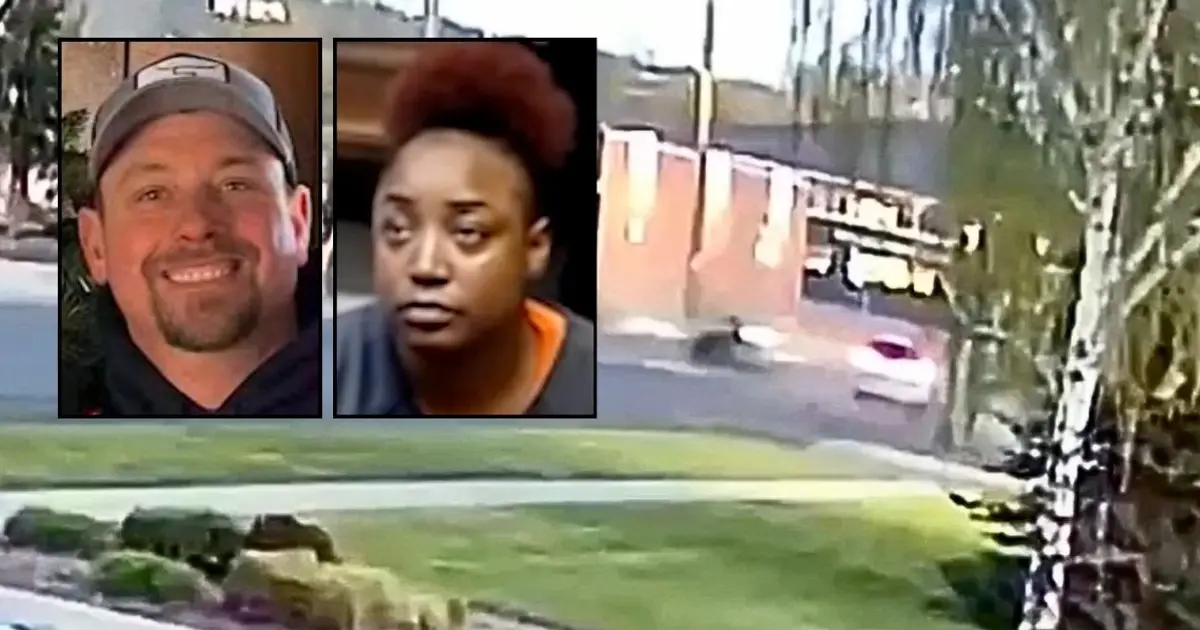 Drunk woman obliterates dad on motorcycle ride with son, who watched him die after bike 'exploded' and he was sent flying into the air: Police