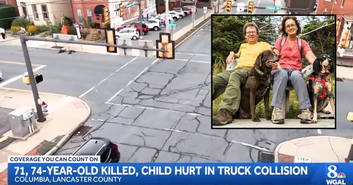 'Mowed down in broad daylight': Grandparents walking home from lunch smacked into by Dodge Ram pickup 'flying' around corner, police and family say