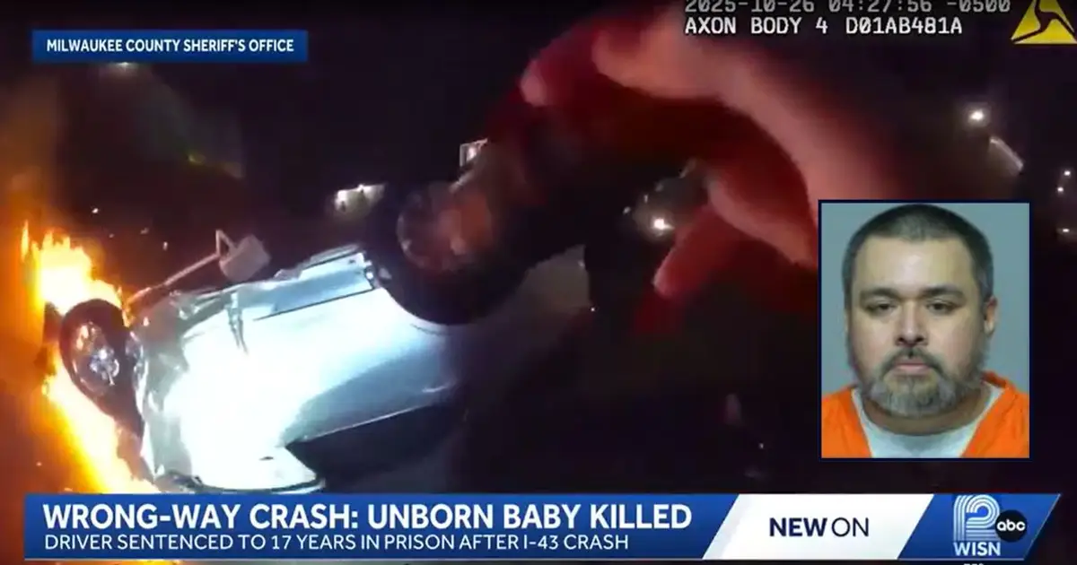 Man kills unborn baby robbing woman's 'chance to be a mother' in fiery crash when he pulverized car while driving wrong way down highway after watching the Wor…