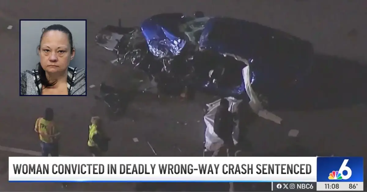 Woman drove wrong way down highway, slammed into car killing paramedic, then claimed toxicology report showed drugs she did not use
