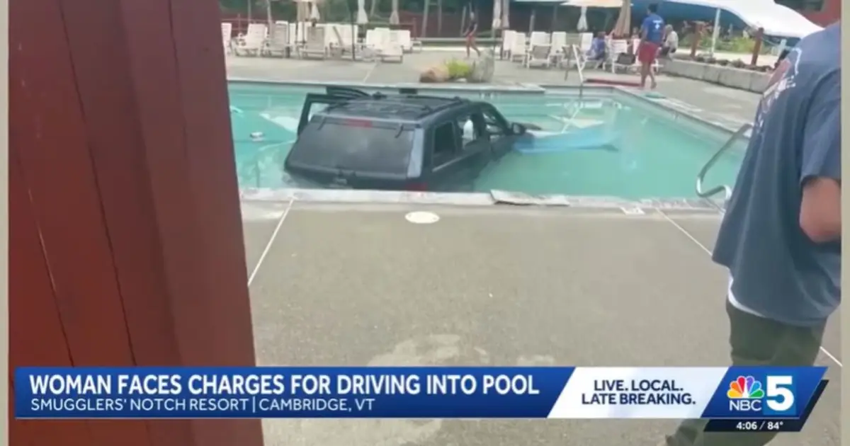 'Hit my head and pulled me under': Swimmers sent scrambling after driver smashes Jeep through fence and into resort pool, cops say