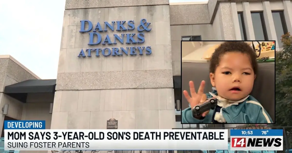 Foster parents ignored little boy's blocked breathing tube until he turned blue, collapsed and died after a 'mucus plug' became lodged, mom says in lawsuit