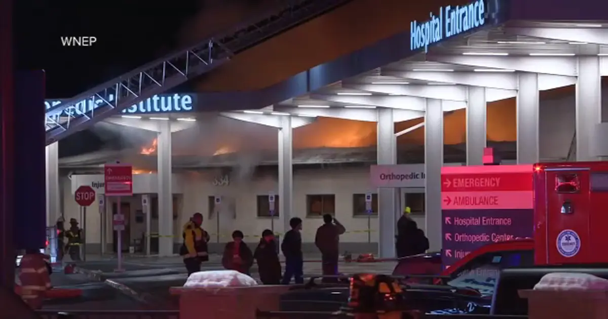 Emergency crews evacuate patients while battling blaze at Pennsylvania hospital