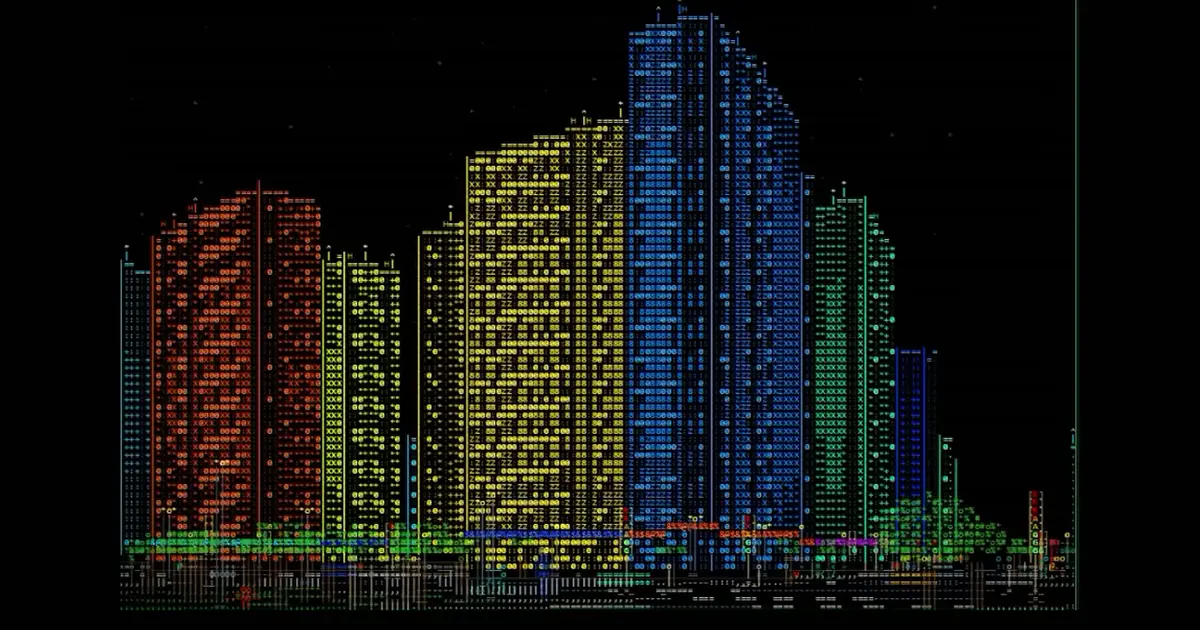 Lone game dev builds an explorable cyberpunk city almost entirely out of ASCII characters