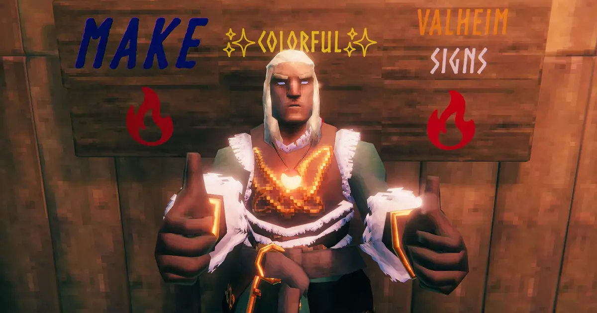 PSA: You can customize Valheim sign text for color-coded storage chests without downloading a single mod