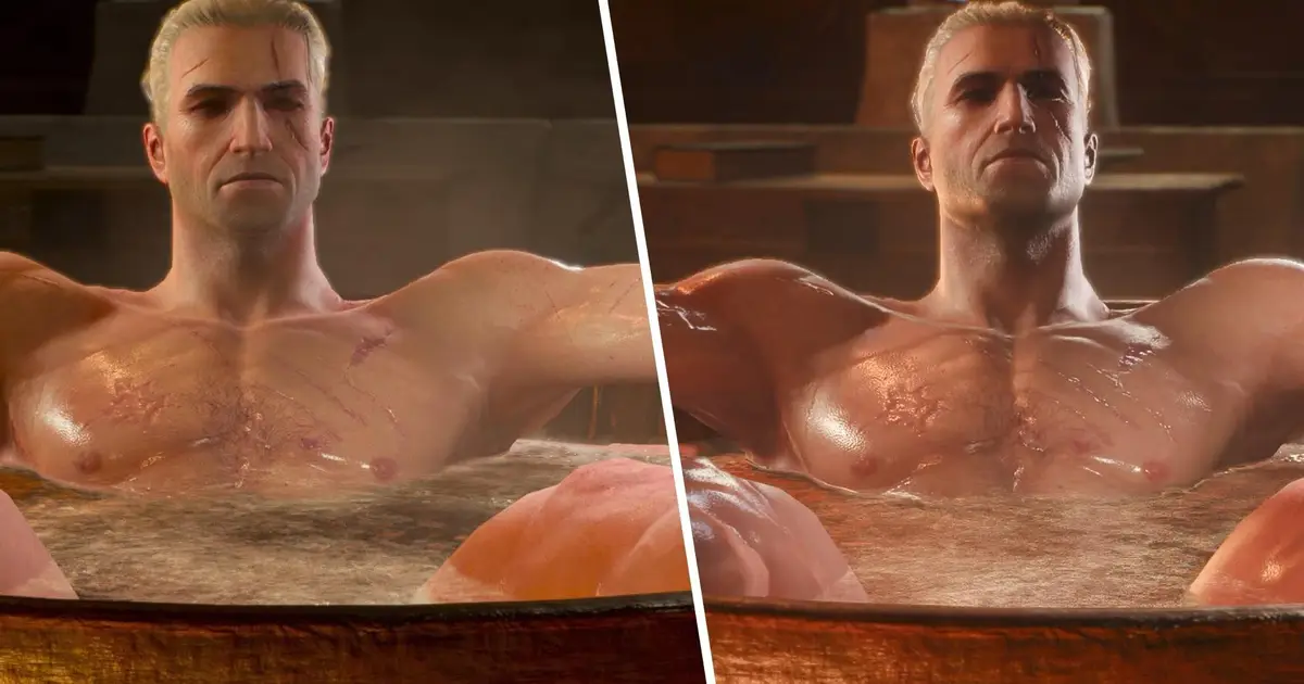 Here is your world-first comparison between original and remastered Tub Geralt in The Witcher 3
