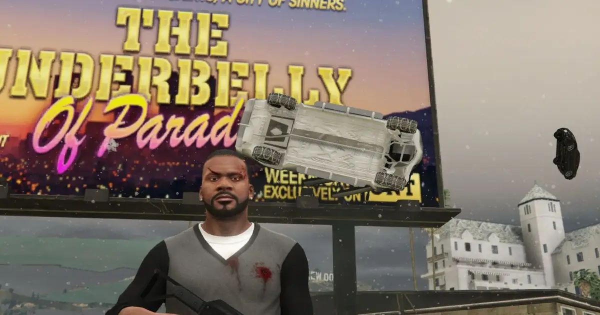 I have filled GTA 5 with realistic Los Angeles snow