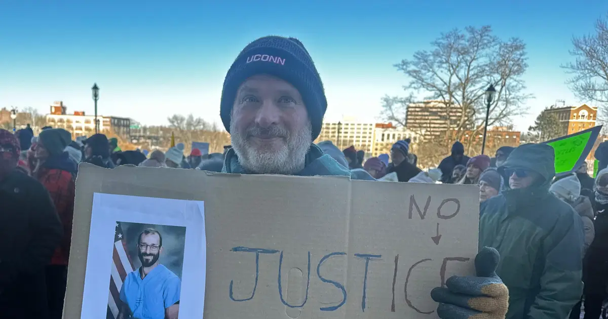 Health Care Workers Hold Vigil At CT Capitol For ICU Nurse Killed By Federal Agents In Minneapolis
