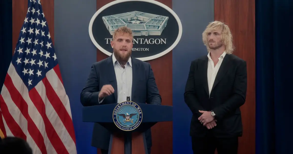 Jake & Logan Paul Address Troops At The Pentagon