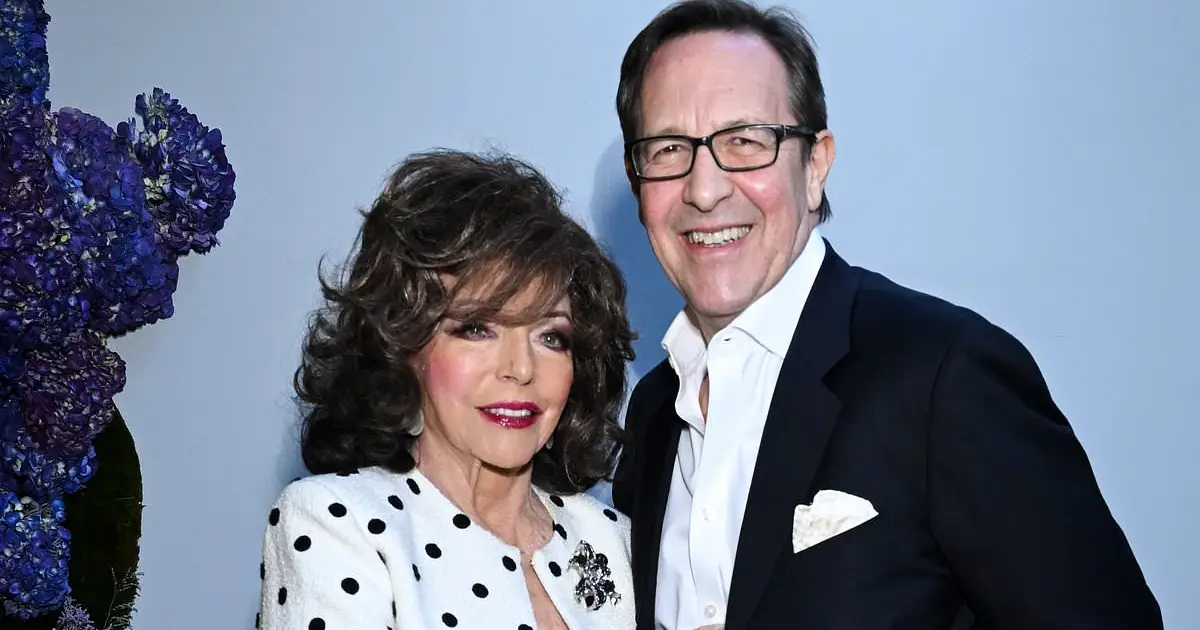 Dame Joan Collins , 92 , looks as glamorous as ever as she joins husband Percy Gibson , 61 , at The Cut x Golden Globes brunch in Hollywood