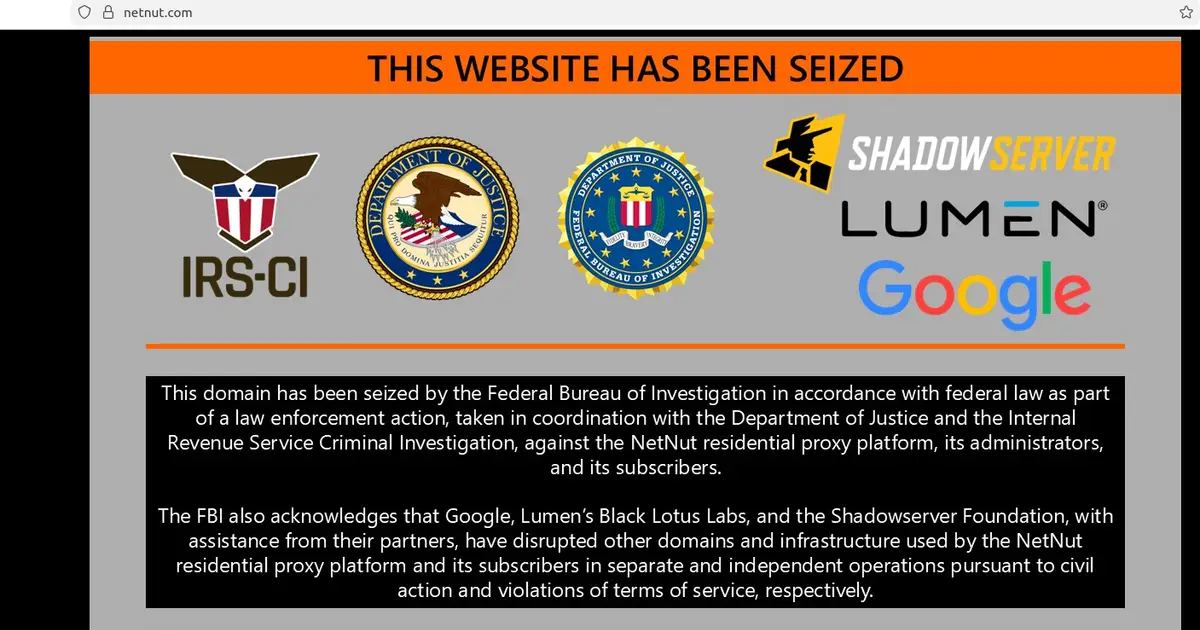 FBI Seizes NetNut Proxy Platform, Popa Botnet