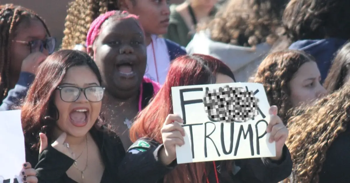Students at Nathan Hale walk out in protest of ICE , President Trump