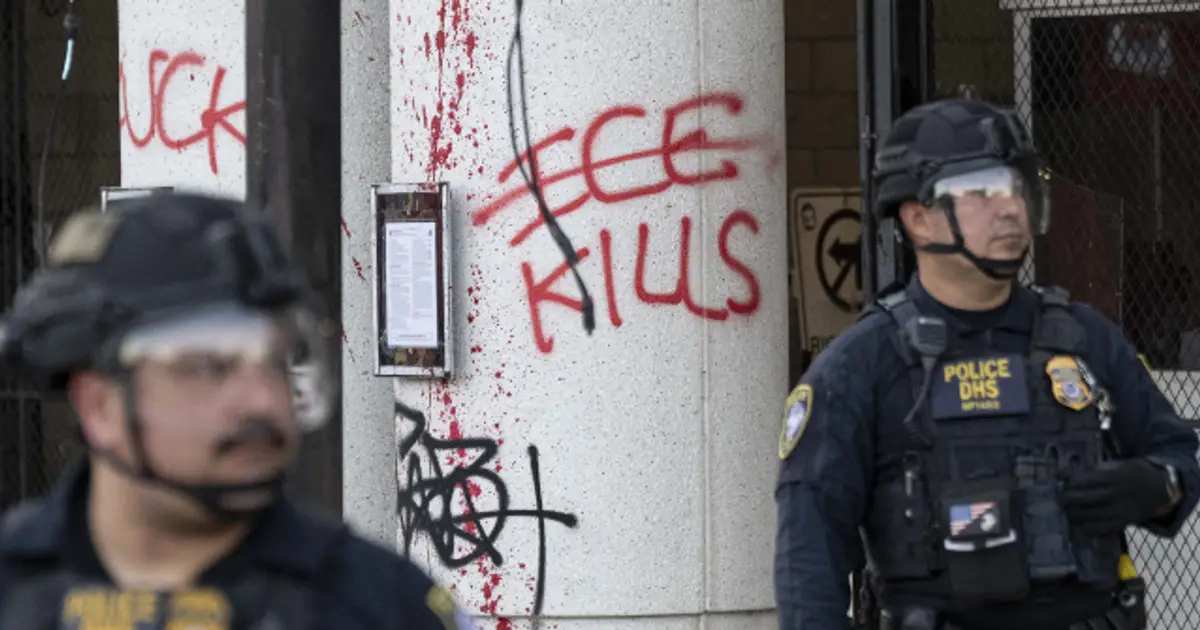 WATCH : Student Anti - ICE Mob Attacks Police in Downtown Los Angeles
