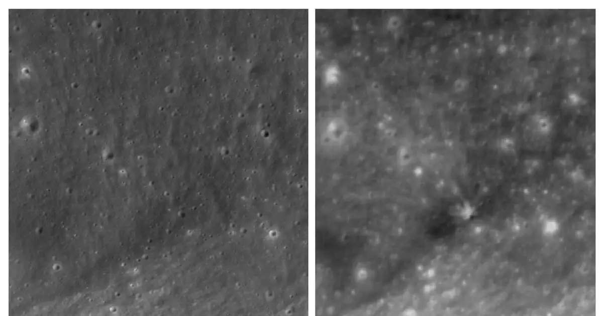 Here Are the First Images of the Crater Left on the Moon by SpaceX’s Rocket