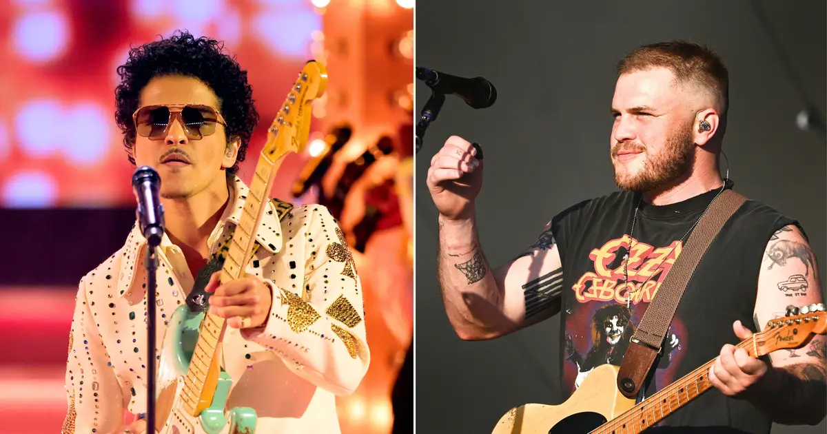 Bruno Mars and Zach Bryan top the pop charts this week