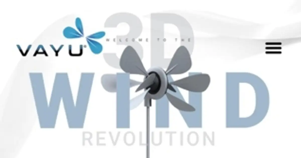 Wind turbine pioneer presents  Vayu  - revolutionary 3D wind turbine for a new generation of energy creation .