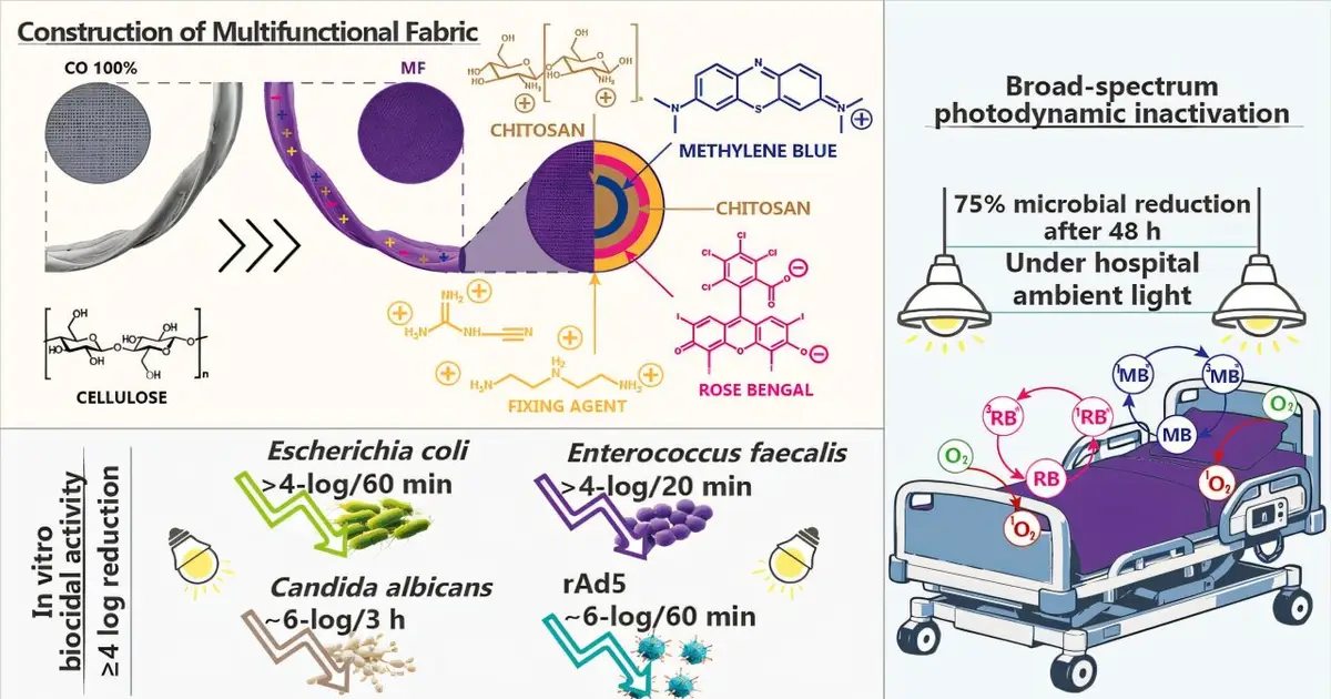A self-disinfecting fabric eliminates bacteria, fungi and viruses in hospital settings