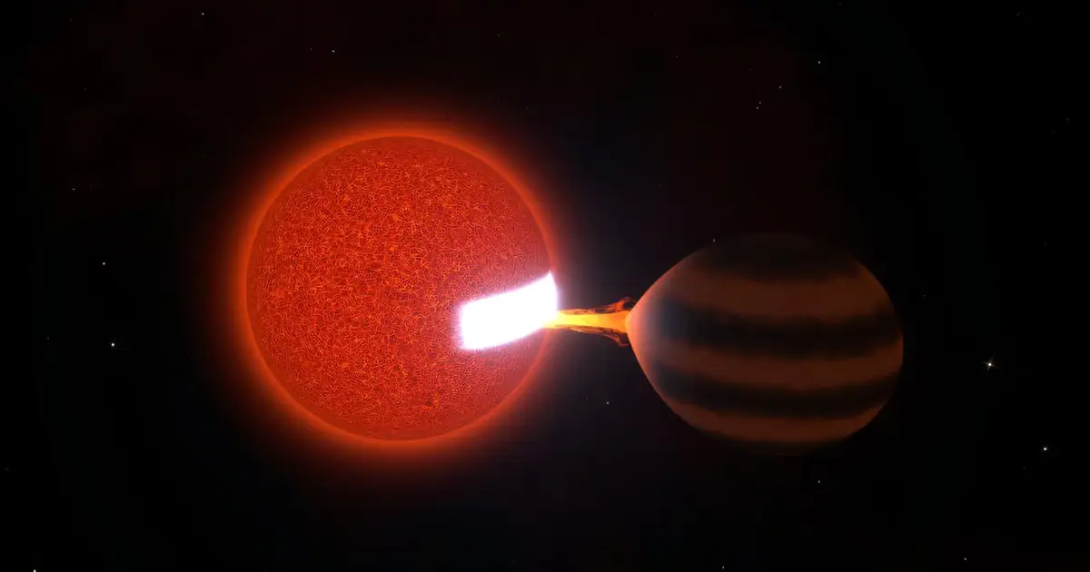 Astronomers catch a star slowly snacking on a brown dwarf, 300 light years away