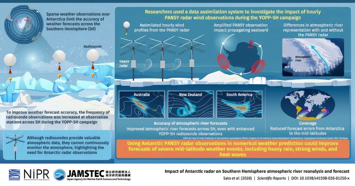 Antarctic radar data improves forecasts for Southern Hemisphere atmospheric rivers in tests
