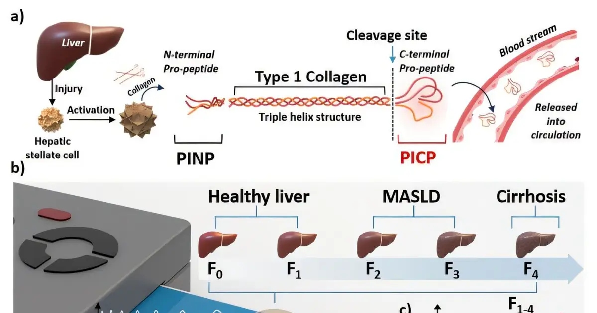 Gold nanoparticle sensor measures early liver fibrosis marker from small blood samples