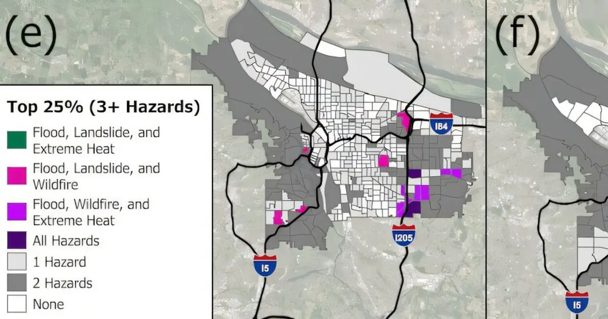 Four hazards converge in East Portland, where underinvestment deepens vulnerability