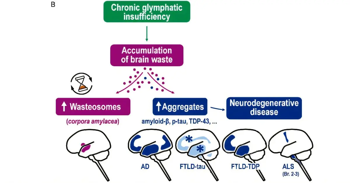 Impaired functioning of the brain's clearance system could be involved in various neurodegenerative diseases