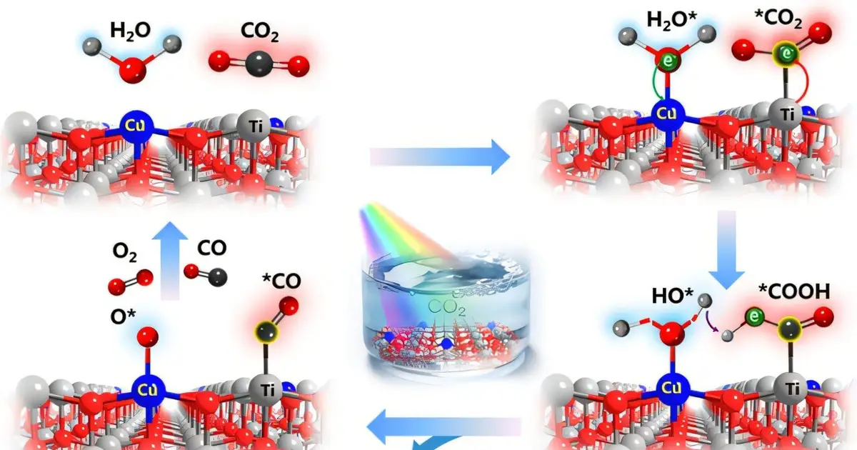 Study reveals how single-atom Cu-TiO₂ photocatalysts promote CO₂-to-CO conversion