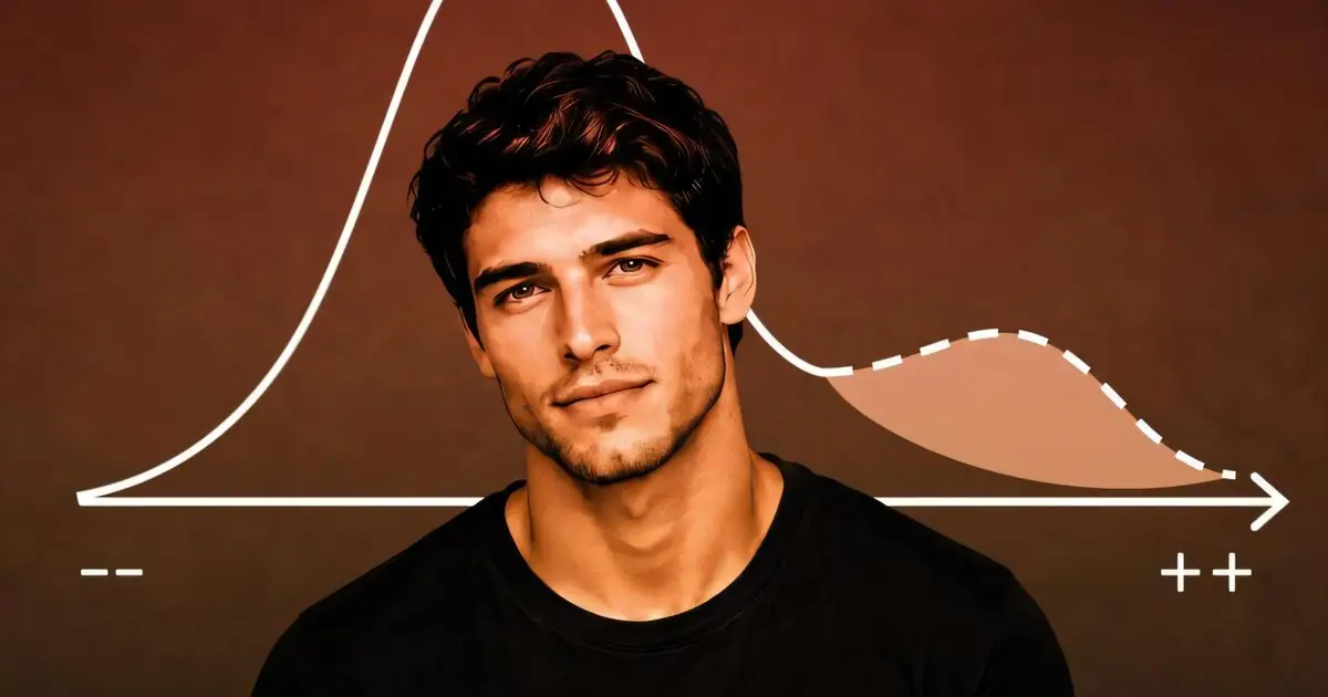 Male beauty ratings reveal lower averages but an exceptional upper tier