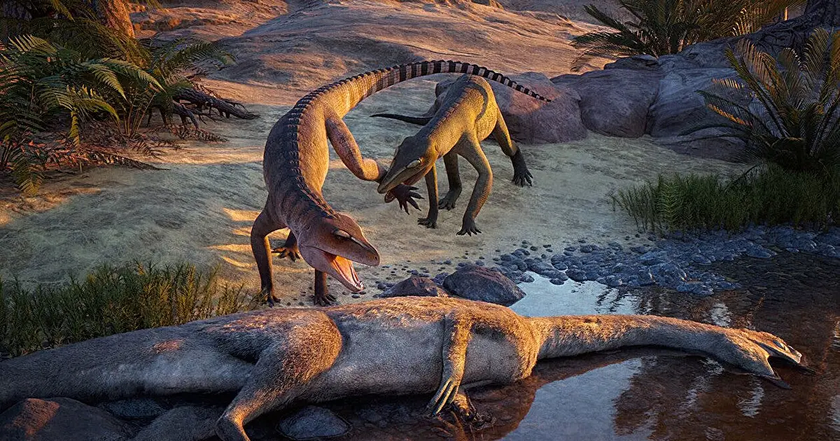Locked in stone for 210 million years, this newly identified crocodile cousin was built to crush larger prey