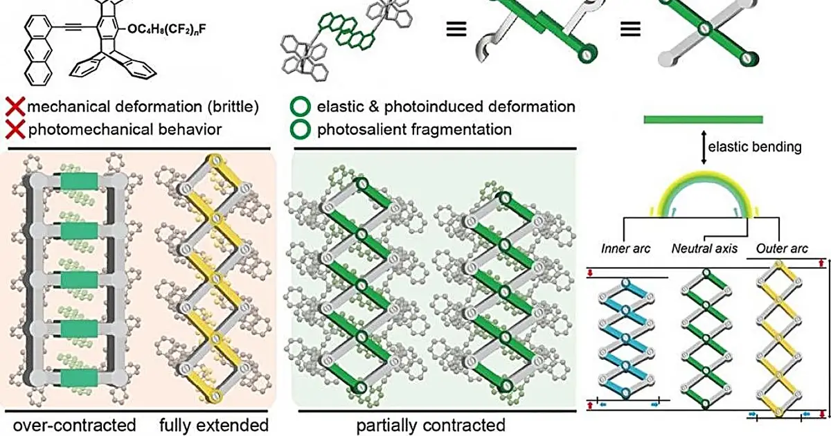 Tiny molecular scissors reveal how crystals bend without breaking