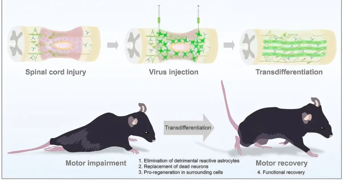 Turning scar-forming cells into neurons helps restore movement after spinal cord injury