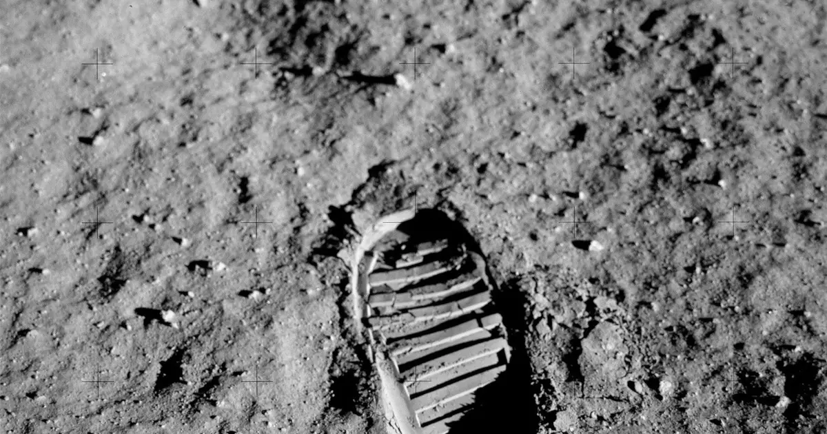 Far above the Earth, NASA's Apollo lunar lander put astronauts on the moon
