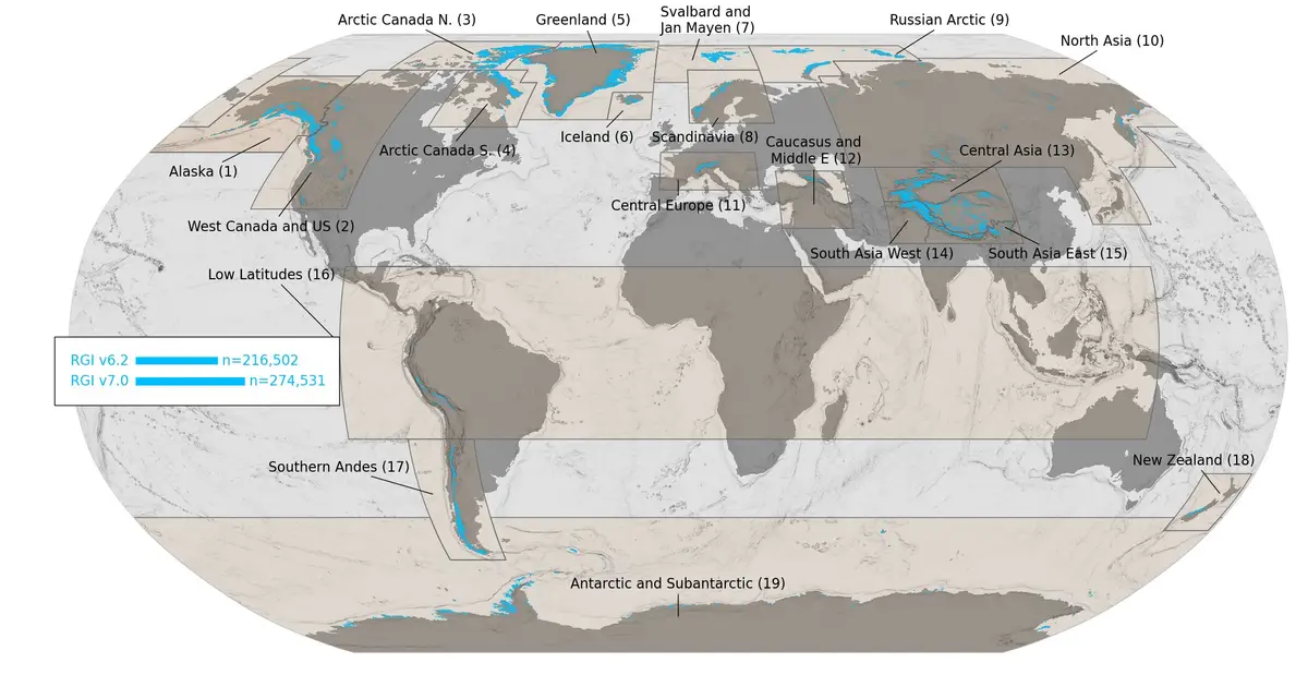 New AI model reveals the volume of the world's glaciers