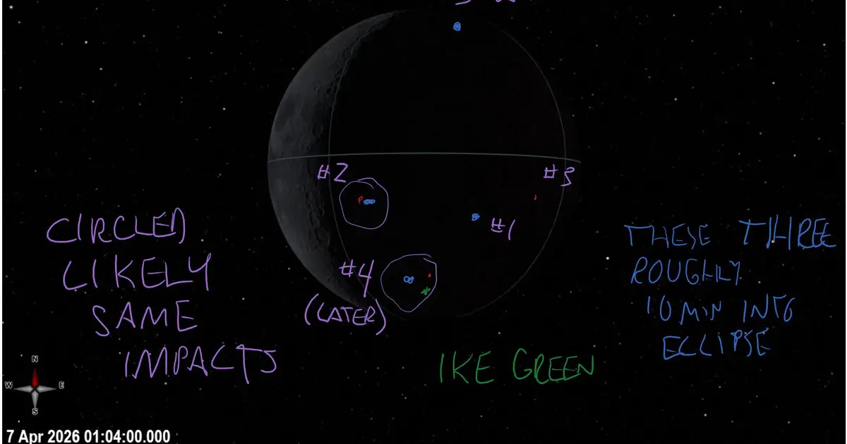 Artemis II crew moon photo annotations