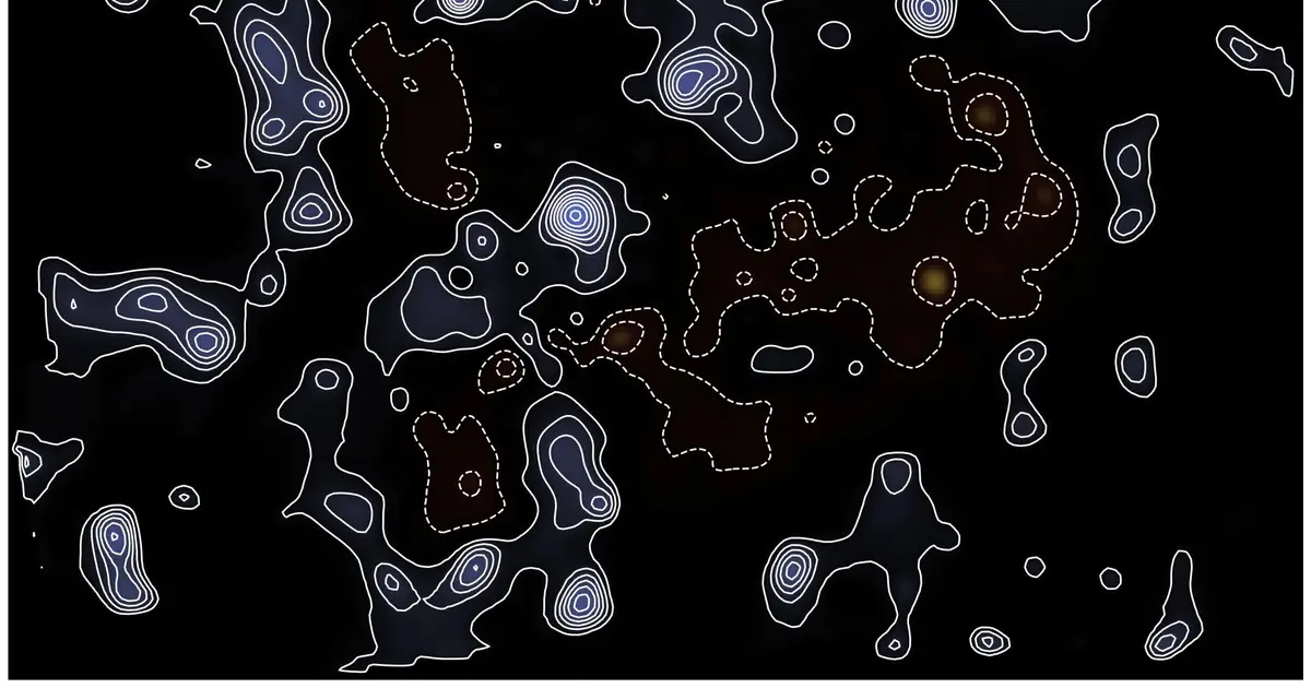 High - resolution map shows dark matter gravity pulled normal matter into galaxies