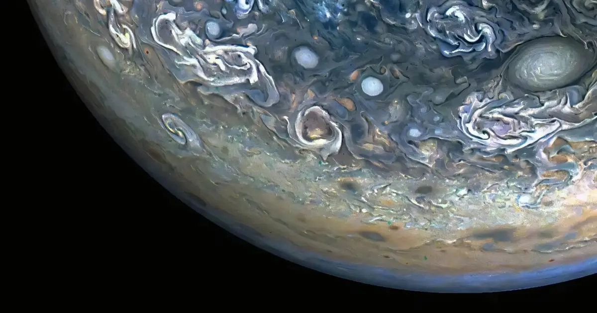 Image: Colorful, chaotic Jupiter