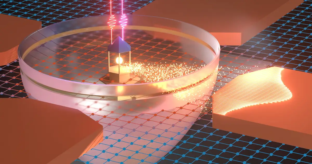 Two-color lasers aim electron currents through semiconductor with no electric field