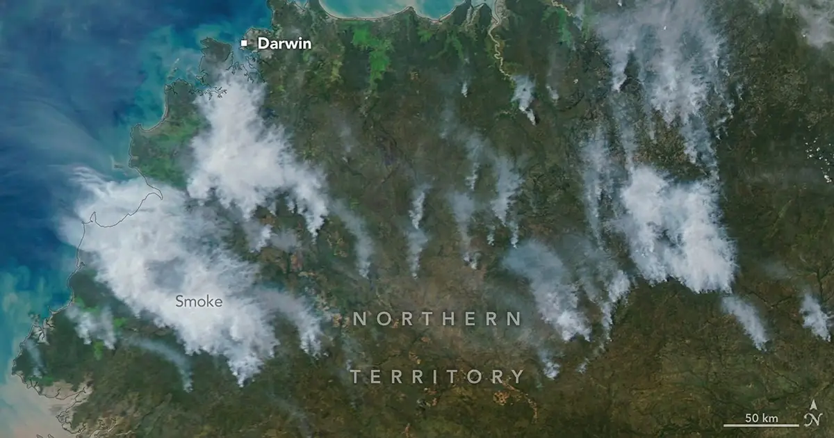 Prescribed burns are lit in Australia's Northern Territory to minimize the severity of fires later in the season