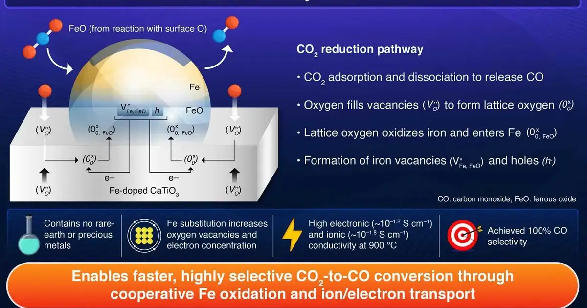 Low-cost, rare-earth-free material for carbon recycling