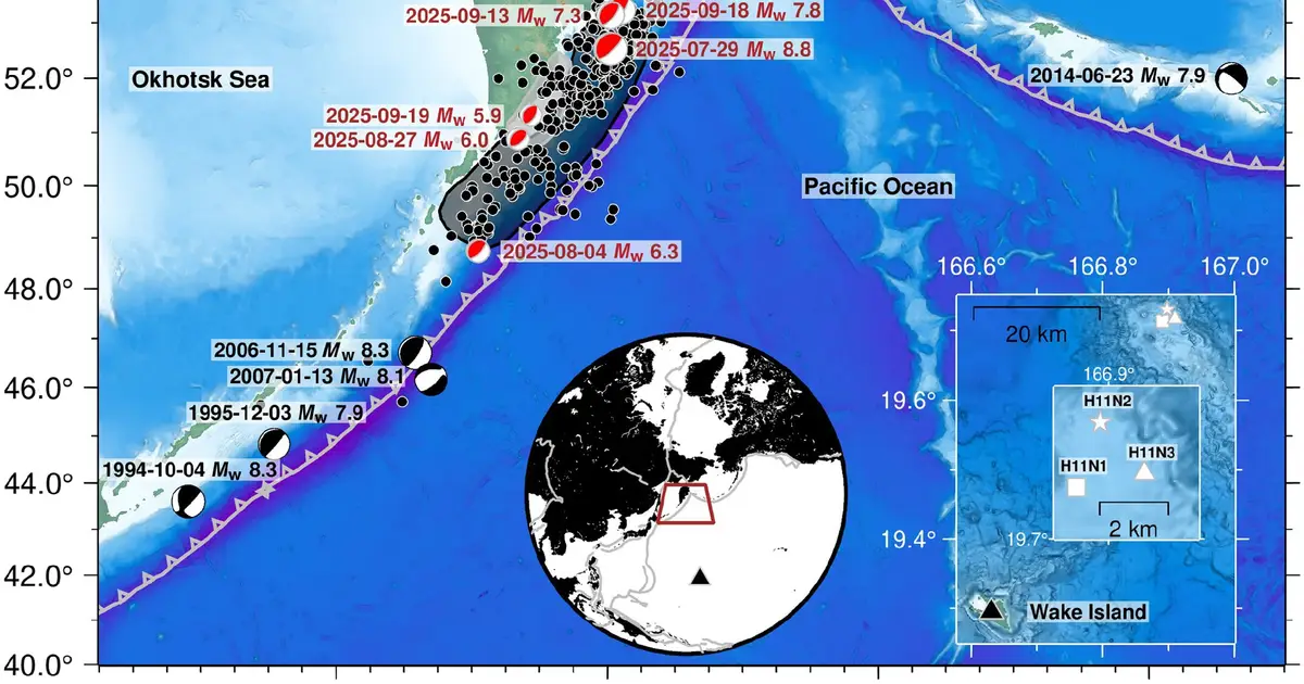 Massive Kamchatka earthquake has extended rupture that overlaps 1952 event, researchers find