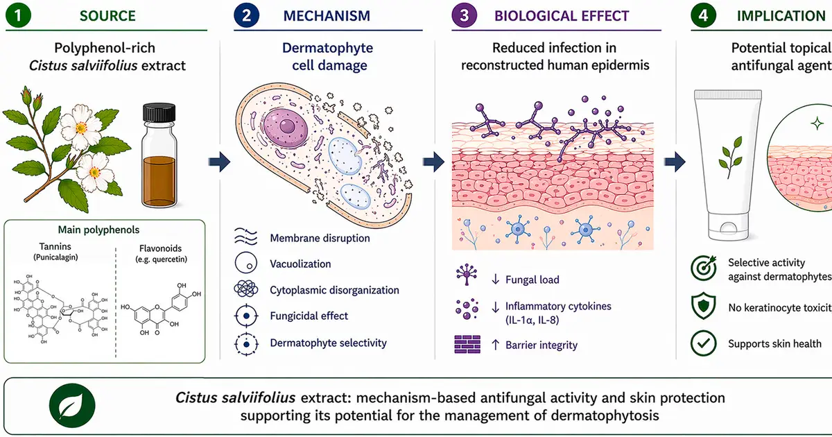 Mediterranean rockrose extract shows fungicidal activity against common skin infections