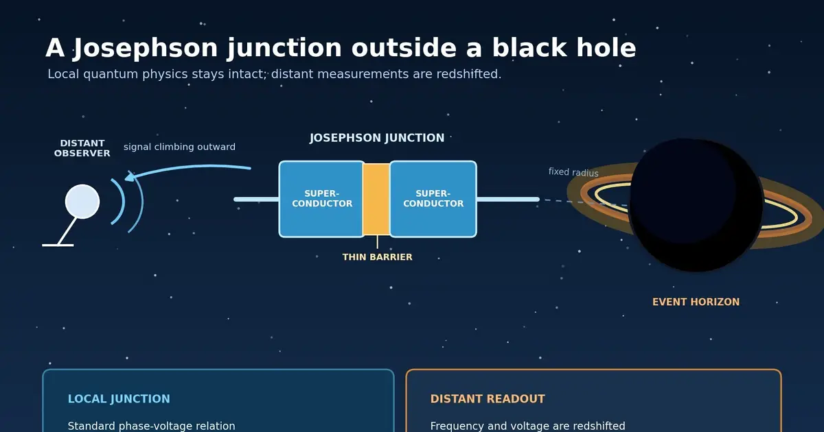 Near a black hole, gravity changes a quantum circuit's readings, not its rules