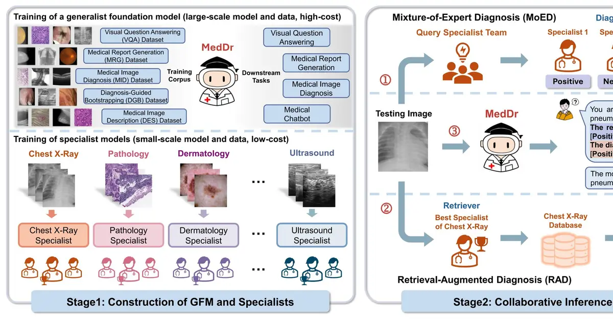 Novel AI framework enables efficient collaboration between generalist and specialist models for disease diagnosis