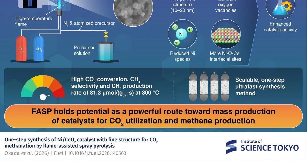 One-step synthesis of catalysts that turn carbon dioxide into useful methane