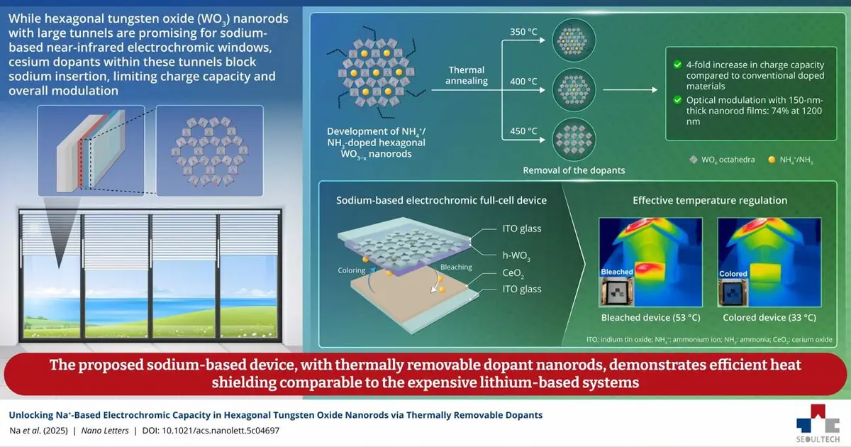 Sodium - based nanorods enable smart windows to block heat and save energy
