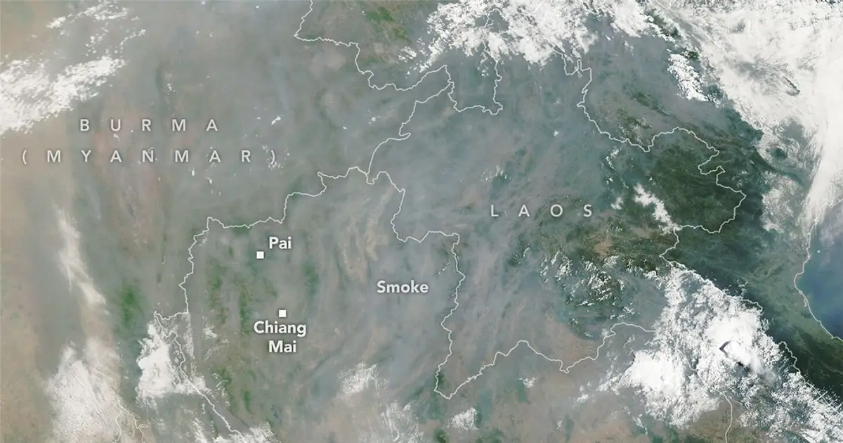 Smoke caused by seasonal fires shrouds northern Thailand