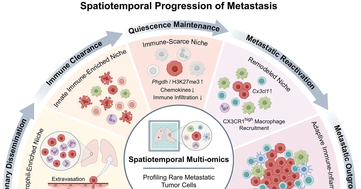 Two-stage process helps metastatic cancer cells hide, then multiply in the lungs