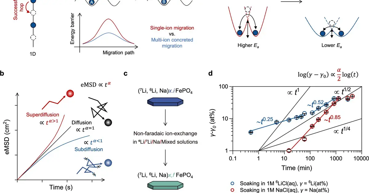 Tracer exchange reveals ions can speed up or slow down inside battery solids
